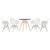 KIT - Mesa Eames 70 cm + 4 cadeiras Eiffel DAW com braços Mesa preto com cadeiras branco