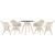 KIT - Mesa Eames 70 cm + 4 cadeiras Eiffel DAW com braços Mesa preto com cadeiras bege