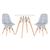 KIT - Mesa Eames Eiffel 70 cm + 2 cadeiras estofadas Botonê Mesa branco com cadeiras cinza claro