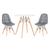 KIT - Mesa Eames Eiffel 70 cm + 2 cadeiras estofadas Botonê Mesa branco com cadeiras cinza escuro