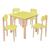 Kit Mesa Escrivaninha Infantil com 4 Cadeiras, Varias Cores Amarelo
