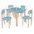 Kit Mesa Escrivaninha Infantil com 4 Cadeiras, Varias Cores Azul
