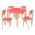 Kit Mesa Escrivaninha Infantil com 4 Cadeiras, Varias Cores Laranja