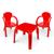 Kit Mesa Mesinha Com 2 Cadeiras Brinquedo Infantil Educativo Vermelho