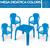Kit Mesa Mesinha Com 4 Cadeiras Brinquedo Infantil Educativo Azul