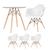 KIT - Mesa redonda de vidro Eames 70 cm + 3 cadeiras Eiffel DAW Branco