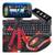 Kit Mobilador Completo Gamer Para Celulares Android Teclado Mouse Hub Tripe Preto/Vermelho