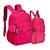 Kit Mochila Costas Escolar Feminina Rebecca Bonbon Original com Lancheira Térmica e Estojo Box Rosa