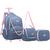 Kit Mochila de Rodinha Lancheira e Estojo Jeans Yepp MF8147 Azul