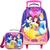 Kit Mochila de Rodinha Princesas Easy +Lancheira Termica Dmw  Roxo