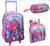 Kit Mochila De Rodinhas Lancheira E Estojo Sereia Sr3150kt Clio Roxo