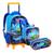 Kit Mochila Escolar Rodinhas Infantil Menina E Menino CARRO AZUL