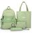 Kit Mochila Feminina + Bolsa Sacola + Estojo Semi Impermeavel Altissima Qualidade Casual Esportivo Trabalho Faculdade Verde