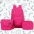 Kit Mochila Feminina Escolar Leve Resistente Linda + Lancheira Térmica + Estojo Quadrado Moda Pink