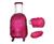 Kit Mochila Feminina Rodinhas 360 Com Lancheira Estojo 2020 MC4004 Rosa