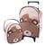 Kit Mochila Feminino Masculino Infantil Carrinho Rodinha Com Lancheira Urso bege