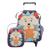 Kit Mochila Feminino Masculino Infantil Carrinho Rodinha Com Lancheira Porco espinho