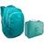 Kit  Mochila Infantil e Estojo Box Feminino Impermeável Nylon Resistente Kit Escolar Grande Verde-água alça