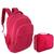 Kit  Mochila Infantil e Estojo Box Feminino Impermeável Nylon Resistente Kit Escolar Grande Pink II alça