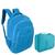 Kit  Mochila Infantil e Estojo Box Feminino Impermeável Nylon Resistente Kit Escolar Grande Azul alça