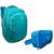 Kit  Mochila Infantil e Estojo Box Feminino Impermeável Nylon Resistente Kit Escolar Grande Verde-água alça lateral