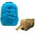 Kit  Mochila Infantil e Estojo Box Feminino Impermeável Nylon Resistente Kit Escolar Grande Azul Sport/Dourado alça lateral