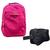 Kit  Mochila Infantil e Estojo Box Feminino Impermeável Nylon Resistente Kit Escolar Grande Pink Sport/Preto alça lateral