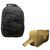 Kit  Mochila Infantil e Estojo Box Feminino Impermeável Nylon Resistente Kit Escolar Grande Preto Sport/Dourado alça lateral