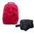 Kit  Mochila Infantil e Estojo Box Feminino Impermeável Nylon Resistente Kit Escolar Grande Vermelho Sport/Preto alça lateral