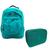 Kit  Mochila Infantil e Estojo Box Feminino Impermeável Nylon Resistente Kit Escolar Grande Verde-água Sport/Verde-água
