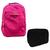 Kit  Mochila Infantil e Estojo Box Feminino Impermeável Nylon Resistente Kit Escolar Grande Pink Sport/Preto