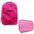 Kit  Mochila Infantil e Estojo Box Feminino Impermeável Nylon Resistente Kit Escolar Grande Pink Sport/Rosa-bebê