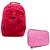 Kit  Mochila Infantil e Estojo Box Feminino Impermeável Nylon Resistente Kit Escolar Grande Vermelho Sport/Rosa-bebê