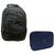 Kit  Mochila Infantil e Estojo Box Feminino Impermeável Nylon Resistente Kit Escolar Grande Preto Sport/Marinho