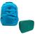 Kit  Mochila Infantil e Estojo Box Feminino Impermeável Nylon Resistente Kit Escolar Grande Azul Sport/Verde-água