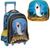 Kit Mochila Infantil Rodinhas Tubarão Shark + lancheira AZUL MARINHO