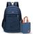 Kit Mochila P Homen Lancheira Porta Marmita Espaçosa Menino Grande Escola Original Presente Resistente Ano Novo Discreta Azul