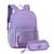 Kit Mochila Passeio Juvenil Estojo Duplo Feminino Oficial Clio Style Lançamento Roxo