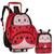 Kit Mochila Pets Infantil Feminina Carrinho Animais de Rodinhas Zoo Bichinhos Joaninha