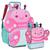 Kit Mochila Pets Infantil Feminina Carrinho Animais Lancheira Rodinhas Borboletinha