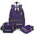 Kit Mochila Rodas Wandinha Lancheira Estojo Juvenil Escolar Roxo