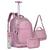 Kit Mochila Rodinha Estojo Lancheira Rebecca Bonbon RB Meninas Colegial Juvenil Escolar Lançamento RB24052 Rosa c/ Squeeze