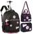 Kit Mochila Rodinha Rebecca Bonbon com Lancheira e Estojo RB24008KT Preto