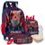 Kit Mochila Spider Aranha Escolar Infantil Masculino Rodinha Azul