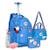 Kit Mochila Teans Infantil Ou Creche Feminina Rodinha Lancheira Estojo Azul