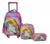 Kit Mochila Unicórnio Infantil Escolar Com Lancheira Estojo MIF5339-C ROSA ESCURO