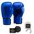 Kit Muay Thai Boxe Luva, Bandagem, Protetor Bucal Original Fheras Azul