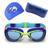 Kit Natação Infantil Profissional Óculos Touca e Estojo Azul azul