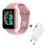 Kit Novo Relógio Smartwatch D20+Carregador Portátil Envio Já Rose