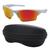 Kit Óculos De Sol Masculino Esportivo Com Proteção UV 400 Ultra Leve P/ Caminhada Corrida E Ciclismo + Estojo Com Ziper Md, 01 branco c, Laranja